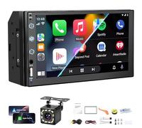 7" Double DIN Car Stereo Compatible with Ccarplay and Android Auto, Mirror Link,USB/AUX,Car Radio Am,Backup Camera
