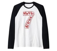 7 Dulces 67 Corazones Dibujados a Mano Día de San Valentín Niños a Juego Camiseta Manga Raglan