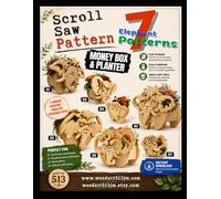 7 Elephant Scroll Saw Patterns: Money Box & Planter Collection