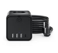 7 en 1 Cubo Regleta Enchufes 3m, 3 Tomas de CA, con 3 USB A y 1 USB C, Cable 3m Regleta Enchufes Proteccion Sobretension con Interruptor para Sala de Estar Oficina Dormitorio Regleta Cubo