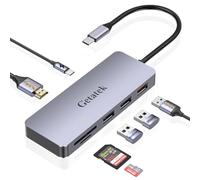 7 en 1 USB C Hub con HDMI, USB3.2 10Gbps, 2 USB 2.0, 100 W PD, lector de tarjetas SD/TF, para MacBook Pro/Air 13/14/15/16, adaptador universal tipo C multipuerto