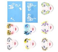 7 Estilos de Plantillas de Pintura Facial Reutilizable - Plantillas de Pintura Corporal de Flores y Mariposas para Diseños Faciales Creativos