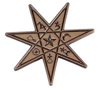 7 estrellas de siete puntas heptagrama Babalon días babilónicos símbolos planetas celestiales Saturno Júpiter Marte, mística mística, astrología oculta, 1.2 pulgadas, 1.2 Inches, Esmalte, Metal
