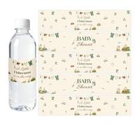 7 etiquetas para botellas de agua con temática de pesca, para baby shower, con texto en inglés "A Little Fisherman is on the Way", etiquetas para botellas de agua, decoración de fiesta de baby shower