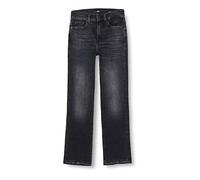 7 For All Mankind The Straight Crop Slim Illusion Savage with Let Down Hem Calzoncillos, Black, Regular De Las Mujeres