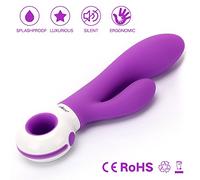 7 funciones de vibrador para el punto G para las mujeres, potente pero silencioso, masajeador de clítoris - maravilloso complemento para tu lado de la cama (morado y blanco)