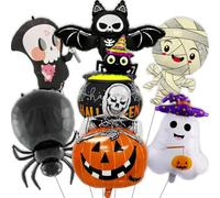 7 globos de Halloween, lindos globos de la muerte, fantasma, calabaza, venenoso, araña, murciélago, para decoración de fiesta de Halloween, suministros de decoración de fiesta de boda