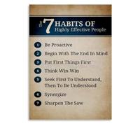 7 Habits of Highly Effective People Summary Poster Metal Tin Sign 8x12 Inch