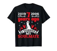 7 Hace años Me casé con mi Alma Gemela Aniversario de Boda Pareja Camiseta