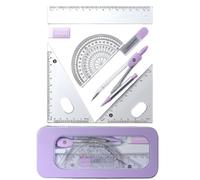 7 herramientas de geometría matemática, suministros de dibujo para estudiantes, incluye herramienta de geometría, juego cuadrado, borrador, transportador de matemáticas, medición de recambios
