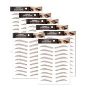 7 hojas/77 pares de calcomanías 4D para tatuajes de cejas, impermeables, naturales, falsas, moldean las cejas de larga duración, perfectas para mujeres y niñas (marrón-07)