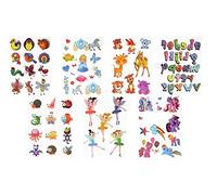 7 hojas tatuajes temporales para niños, tatuajes de animales, tatuajes de hadas, tatuajes de princesa, tatuajes de unicornio, brillant7