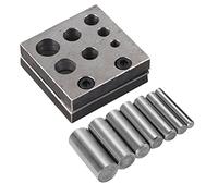 7 Holes Punch Die Disc Set, Jewelry Making Tools, Alloy Steel Round Punching Cut for Metal, Irregular Shape Punch Disc with Base, Precision Machining for Jewelry Repair and Craftin