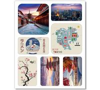 7 imanes con Motivos de Japón I 205 x 255 mm I imágenes Vintage I con Vistas I decoración para la Cocina, Piso compartido y Oficina I como Idea de Regalo I dv1047