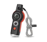 7-in-1 Emergency Survival Whistle, Multi-functional Outdoor Safety Whistle Tool with Lanyard for Outdoor Activities