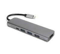7 in 1 Hub Type ocking Station, B C Hub with HD Multimedia Interface, 3 B 3.0 Ports, SD/Reader, 60W PD Charging, Aluminum y Multi Port Adapter for Laptop Smartphone Tablet