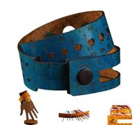 7-in-1 Leather Measuring Tool, Multifunctional 18" Wrist Ruler Project Bag for Multiple Knitting Sewing Tools, Stitch Markers Storage Gift for Crafter Crocheter (Blue)