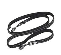 7 In 1 Multi-Function Adjustable Dog Lead Hand Free Pet Training Leash Reflective Multi-Purpose Walk 2 Dogs(Black Dog Leash,M 200cm)