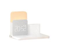7 in 1 Multi-Functional Alarm Clock Charger-Wireless Station for Smartphone Smartwatch Headphones with Night Light