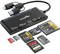 7-in-3 USB C+Lightning+USB 3.0 SD Kartenleser Universal Speicherkartenleleer Adapter für iPhone,iPad,MacBook,Samsung für SD,CF,Micro SD,XD,MS,TF Karte für Windows,Mac OS,iOS, Android,Linux