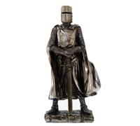 7 Inch Cruzado Armored Caballero con Gran Espada Estatua Figura Decorativa