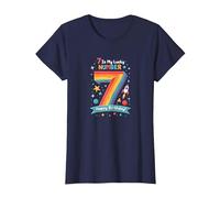 7 Is My Lucky Number Happy Birthday Space Adventure Camiseta, Mujer, Azul Marino, XXL