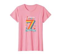 7 Is My Lucky Number Happy Birthday Space Adventure Camiseta, Mujer, Rosado, XS