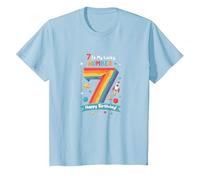 7 Is My Lucky Number Happy Birthday Space Adventure Camiseta, Niños, Azul Bebé, 2 años