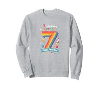 7 Is My Lucky Number Happy Birthday Space Adventure Sudadera, Unisex para Adultos, Gris Jaspeado, XXL