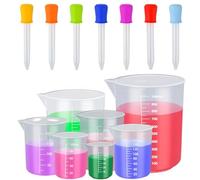 7 juegos de tazas medidoras con cuentagotas, vasos medidores, resistentes al calor, para cocinar, hornear, jarras medidoras, jarra de plástico, vasos graduados, vasos de medición, herramienta de