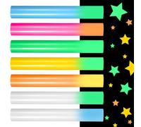 7 láminas textiles para plóter Cricut, lámina de transferencia de poliuretano que brilla en la oscuridad, lámina flexible para plóter textil, camiseta DIY, papel de transferencia para planchar