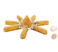 7 Lápices Generador de cuarzo citrino amarillo Reiki Generador de energía Pyramid Stone Regalo espiritual con Rose Desert/Cube Selenite-Blessfull Healing