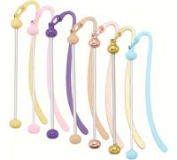 7 llaveros de metal con cuentas en blanco, kits de fabricación de llaveros con cuentas para joyas, manualidades, marcapáginas, accesorios creativos