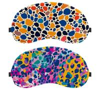 7 máscaras para dormir de leopardo colorido, bloquean completamente la luz para dormir de lado, cero presión ocular con los ojos vendados, cubierta ajustable para sombra de ojos