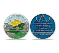 7 meses de sobriedad moneda AA chips y medallones,ficha de sobriedad chip de recuperación de la empresa (7 mes)