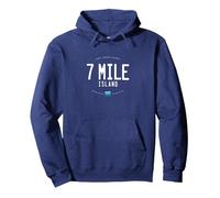 7 Mile Island Avalon Stone Harbor Beach Waves Sudadera con Capucha, Unisex para Adultos, Azul Marino, XL