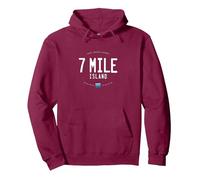 7 Mile Island Avalon Stone Harbor Beach Waves Sudadera con Capucha, Unisex para Adultos, Granate, L