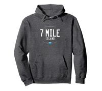 7 Mile Island Avalon Stone Harbor Beach Waves Sudadera con Capucha, Unisex para Adultos, Jaspeado Oscuro, XL