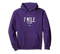 7 Mile Island Avalon Stone Harbor Beach Waves Sudadera con Capucha, Unisex para Adultos, Morado, M