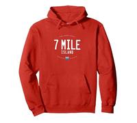 7 Mile Island Avalon Stone Harbor Beach Waves Sudadera con Capucha, Unisex para Adultos, Rojo, S