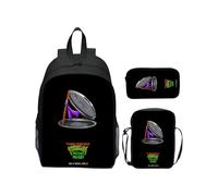 (7) Mochila escolar para niños de 16 pulgadas con impresión 3D de 3 piezas de las Tortugas Ninja Adolescentes