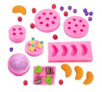 7 moldes para gelatina en forma de fruta, molde de silicona, 3D, piña, naranja, fresa, arándano, morera, molde de silicona, molde de silicona para fondant, jabón, tartas, cupcake, velas