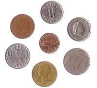 7 Monedas Diferentes Seleccionadas De Estos Países De Europa Occidental: Austria, Bélgica, Francia, Alemania, Luxemburgo, Países Bajos, Suiza