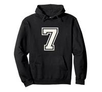 7 Número Varsity Doble Borde Retro Estilo Cumpleaños Sudadera con Capucha