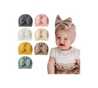 7-pack baby girl turbans with bow, cute elastic headbands for newborns