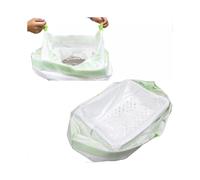 7 Pack Cat Litter Bags Drawstrings Filter Litter Bags with Drawstrings Scratch Resistant Liners Handles for Cats Dogs Litter Box Cleaning (white