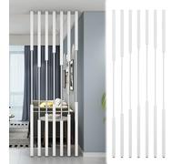 7 Packs Iron Room Divider Post, 60 70 90 110 130 150 170 200 Cm Tall Floor Standing Screen Partition Wall/Column With Mountings For Indoor Entryway Office Bathroom Separa-White-H155cm/61in/5.08ft
