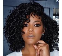 7 paquetes de cabello rizado de ganchillo GoGo de 10 pulgadas, pelo corto y rizado de ganchillo para mujer, rizos de playa, trenzas de ganchillo, trenzas de ganchillo sintéticas (10 pulgadas, 1B)