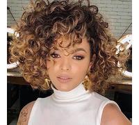 7 paquetes de cabello rizado de ganchillo GoGo de 10 pulgadas, pelo corto y rizado de ganchillo, rizos de playa, trenzas de ganchillo, extensiones de cabello sintético (10 pulgadas, T1B/30/27)