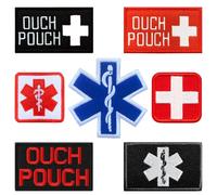 7 parches de cruz sanitaria de goma bordados, EMT-EMS, cruzar, paramédico, táctico, militar, para chaqueta, ropa, sombreros, bolsos, vaqueros, kit de rescate de primeros auxilios